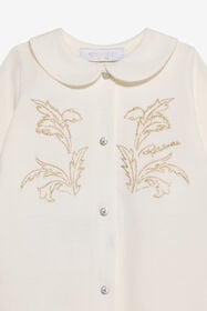 JU Baby-Strampler mit goldener Stickerei IVORY XJT80O-JD003