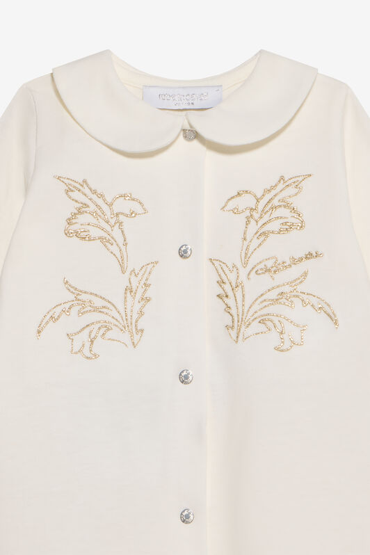 JU Baby-Strampler mit goldener Stickerei JU Baby-Strampler mit goldener Stickerei IVORY XJT80O-JD003