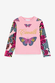 JU Butterfly-Print Top Pink PJT914-CF050