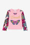 JU Butterfly-Print Top Pink PJT914-CF050