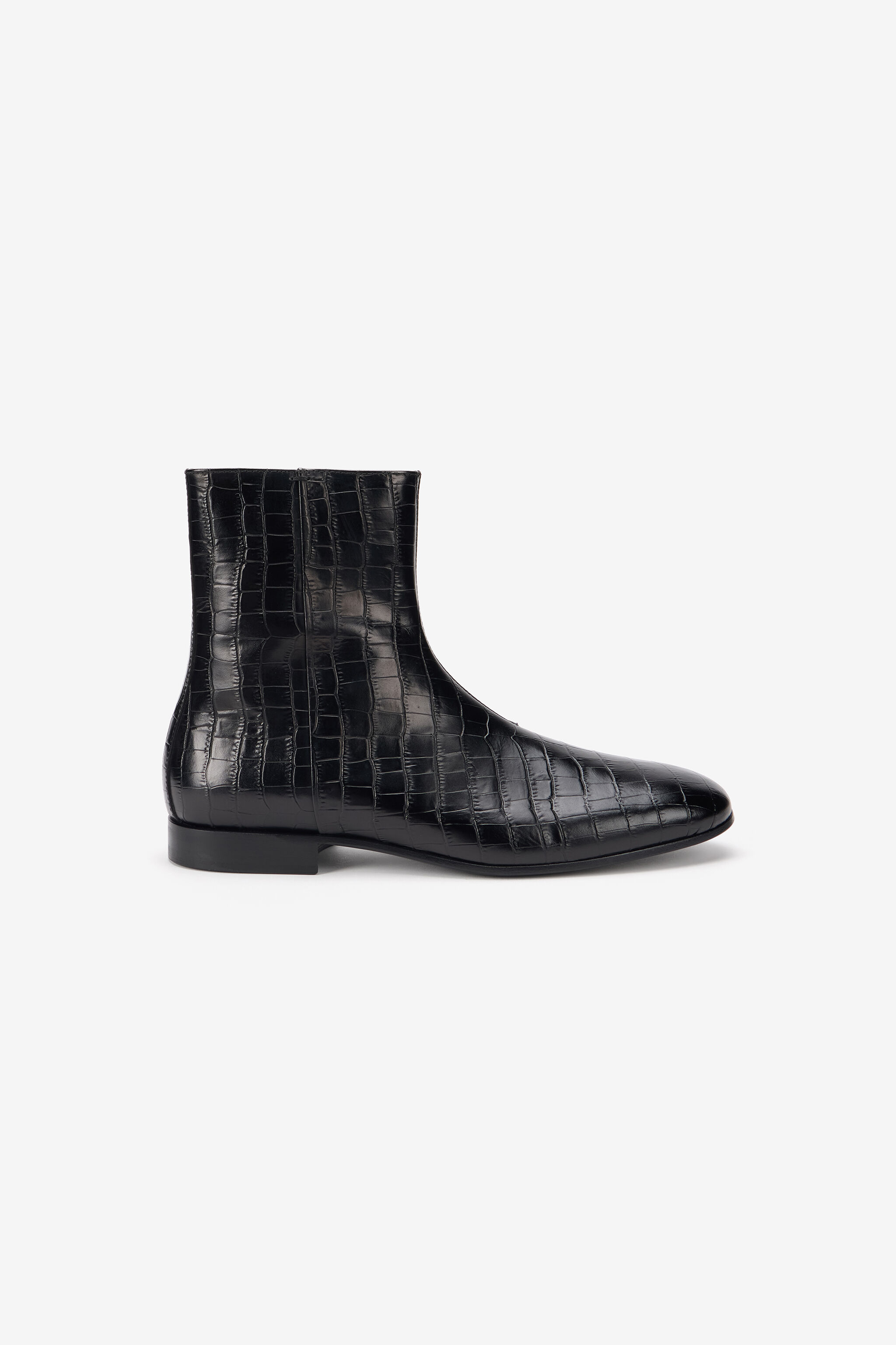 RC Black Ankle Boots Croc-Embossed Finish RC Black Ankle Boots Croc-Embossed Finish COCCO BLACK TOS00B-PZA72