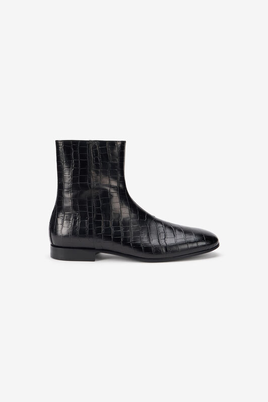 RC Black Ankle Boots Croc-Embossed Finish RC Black Ankle Boots Croc-Embossed Finish COCCO BLACK TOS00B-PZA72