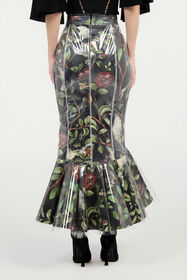 RC Mermaid Skirt With Shrub And Flower Print Black VWT304-NVQ69
