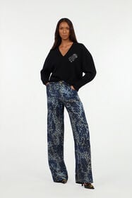 RC Black sweater with Monogram Mirror Snake NERO VKM624-MQ013