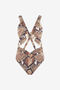 RC Maillot de Bain Une Pièce Imprimé Python RC Maillot de Bain Une Pièce Imprimé Python Marron UWW001-HVO87