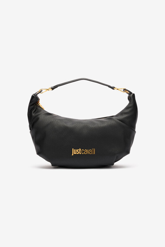 JC Soft Hobo Bag With Logo BLACK UFB059-UF428