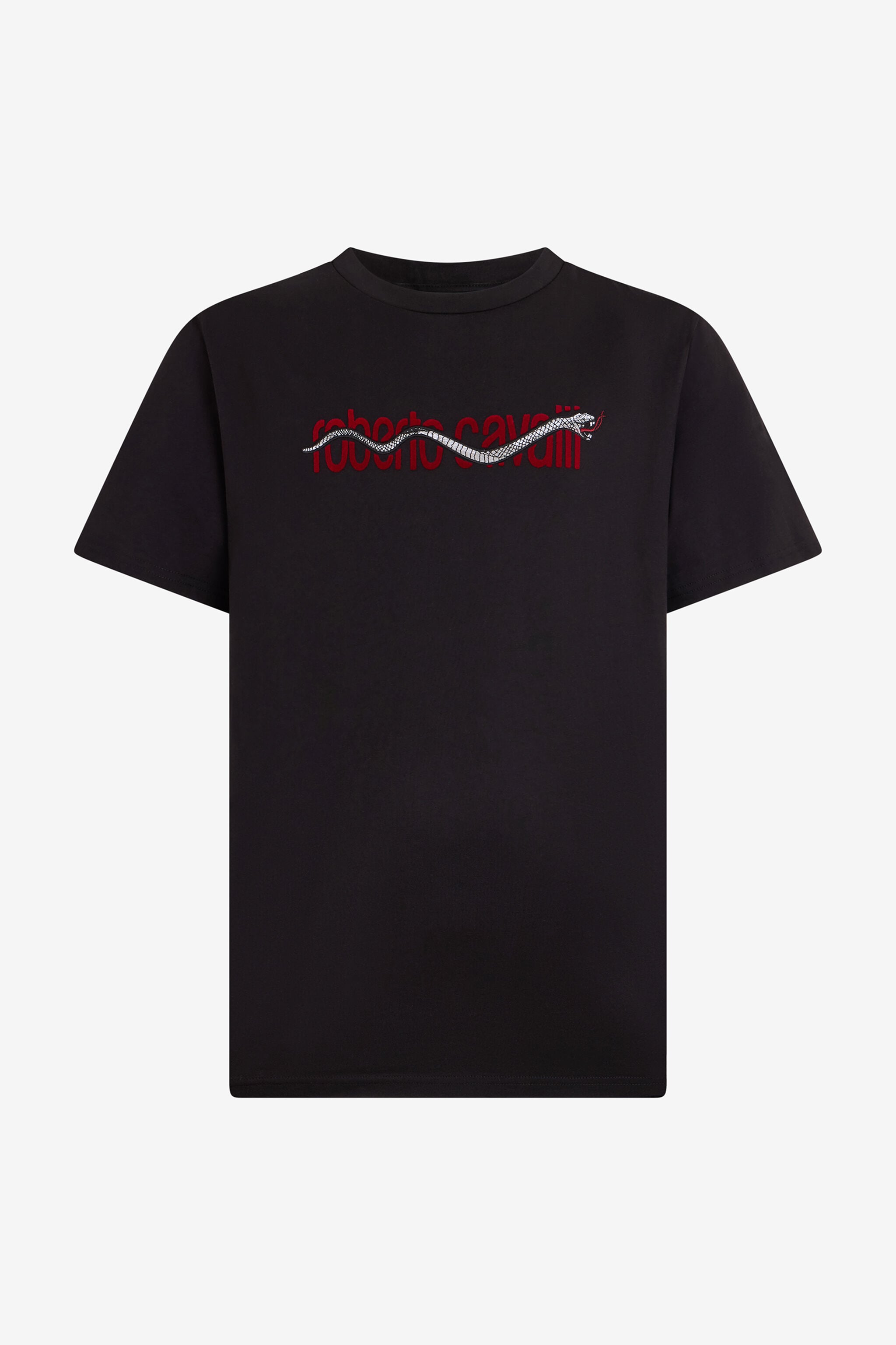 RC Black T-shirt with Snake Logo Embroidery RC Black T-shirt with Snake Logo Embroidery BLACK ROT60C-JD065