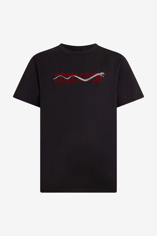 RC Black T-shirt with Snake Logo Embroidery RC Black T-shirt with Snake Logo Embroidery BLACK ROT60C-JD065