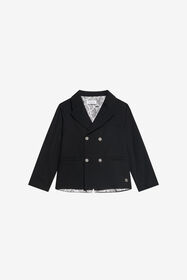 JU Elegant Double-Breasted Blazer BLACK/P.G. XJT41X-GA108