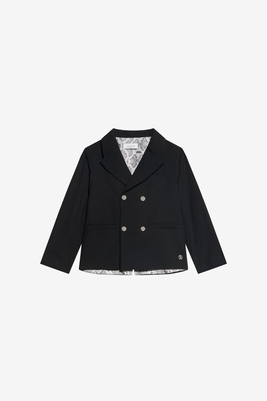 JU Elegant Double-Breasted Blazer JU Elegant Double-Breasted Blazer BLACK/P.G. XJT41X-GA108
