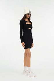 JC Black Mini Dress With Cut-Out BLACK VFT254-VF401