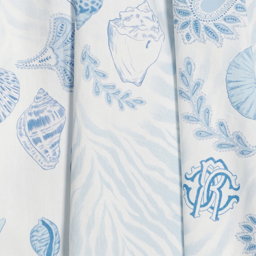 JU Dress With RC Monogram And Marine Print JU Dress With RC Monogram And Marine Print Light blue UJT112-7MO39