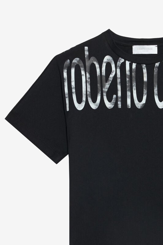 JU Camiseta Negra De Algodón Con Estampado De Logo JU Camiseta Negra De Algodón Con Estampado De Logo BLACK WJT60K-JD001