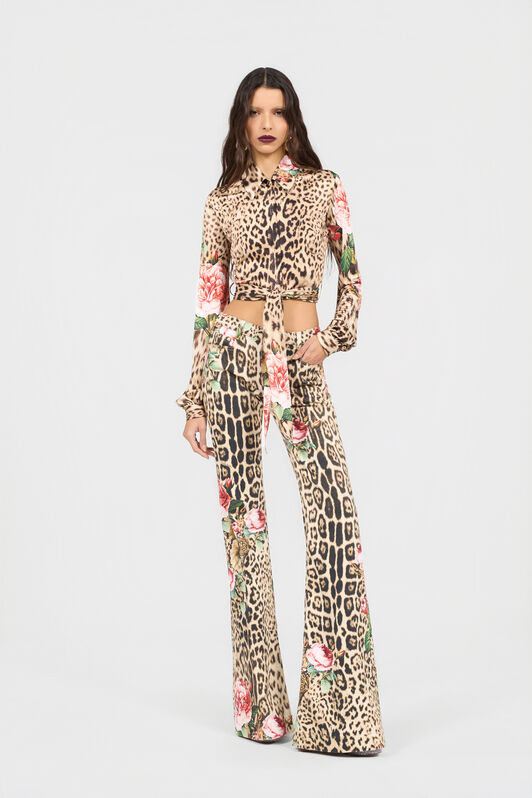 RC Top Mit Jaguar Roses-Print NATURAL XQT600-JRT24