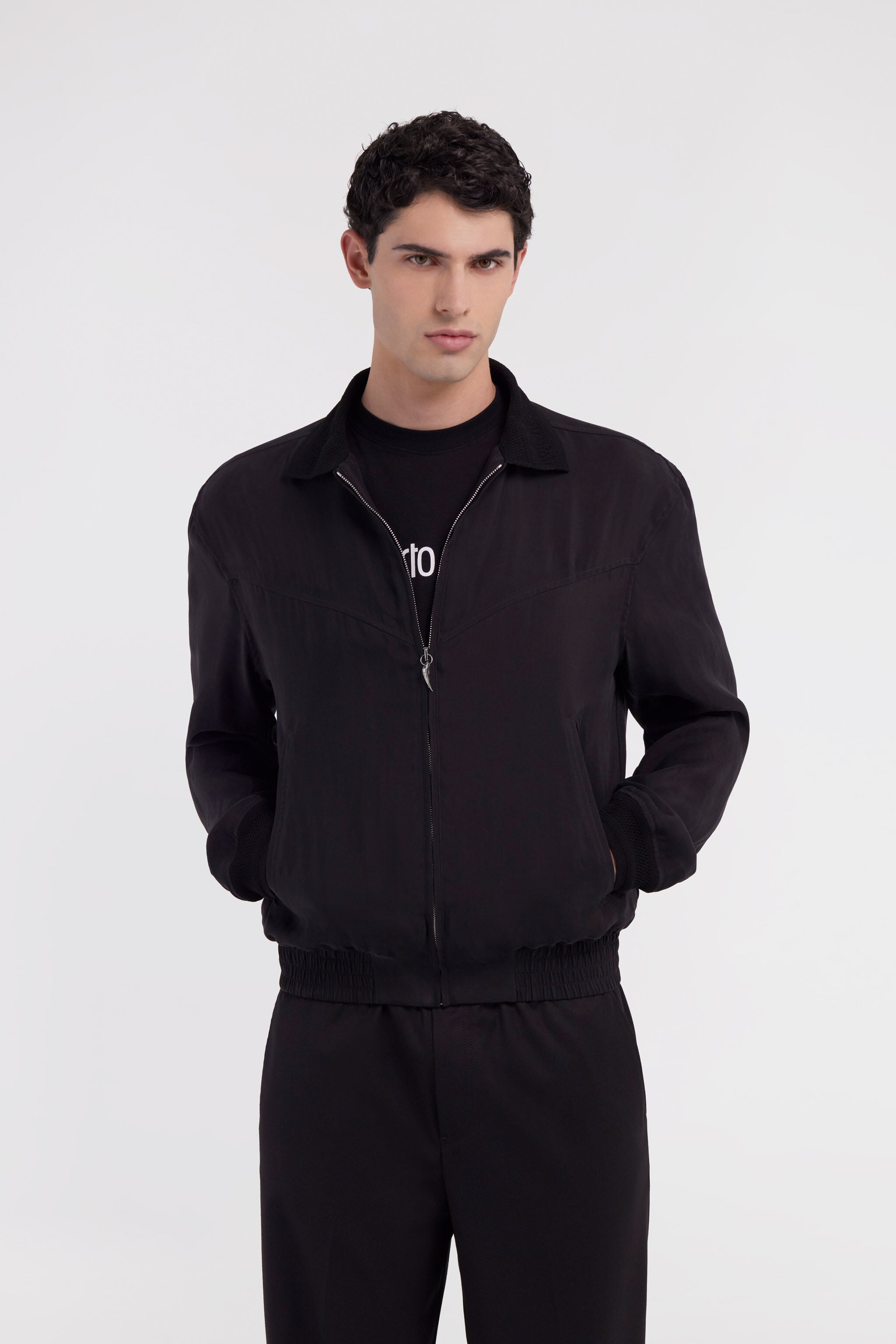 RC Zip-up bomber jacket Black SRT465-FLJ04
