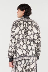 RC Silk Shirt With Floral Print Black/White VNT724-4QP97