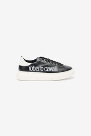 RC Black Leather Sneaker With Logo BLACK/WHITE QOS01I-PZO16