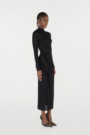 RC Long Dress With Ruffle Detail Black VQT109-JE034
