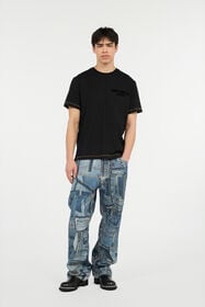 JC T-Shirt With JC Monogram And Contrasting Topstitching BLACK UFT037-UF057