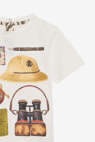 JU T-shirt mit Explorer-Print MILKY WHITE UJT618-JD001
