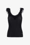 RC Top Nero In Maglia A Costine Con Bordo Sfrangiato RC Top Nero In Maglia A Costine Con Bordo Sfrangiato Nero SWM601-MI001