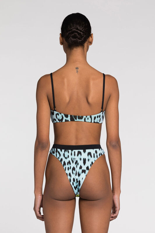 RC Leopard-print bikini top Light green/Light blue QKW00I-LNF53