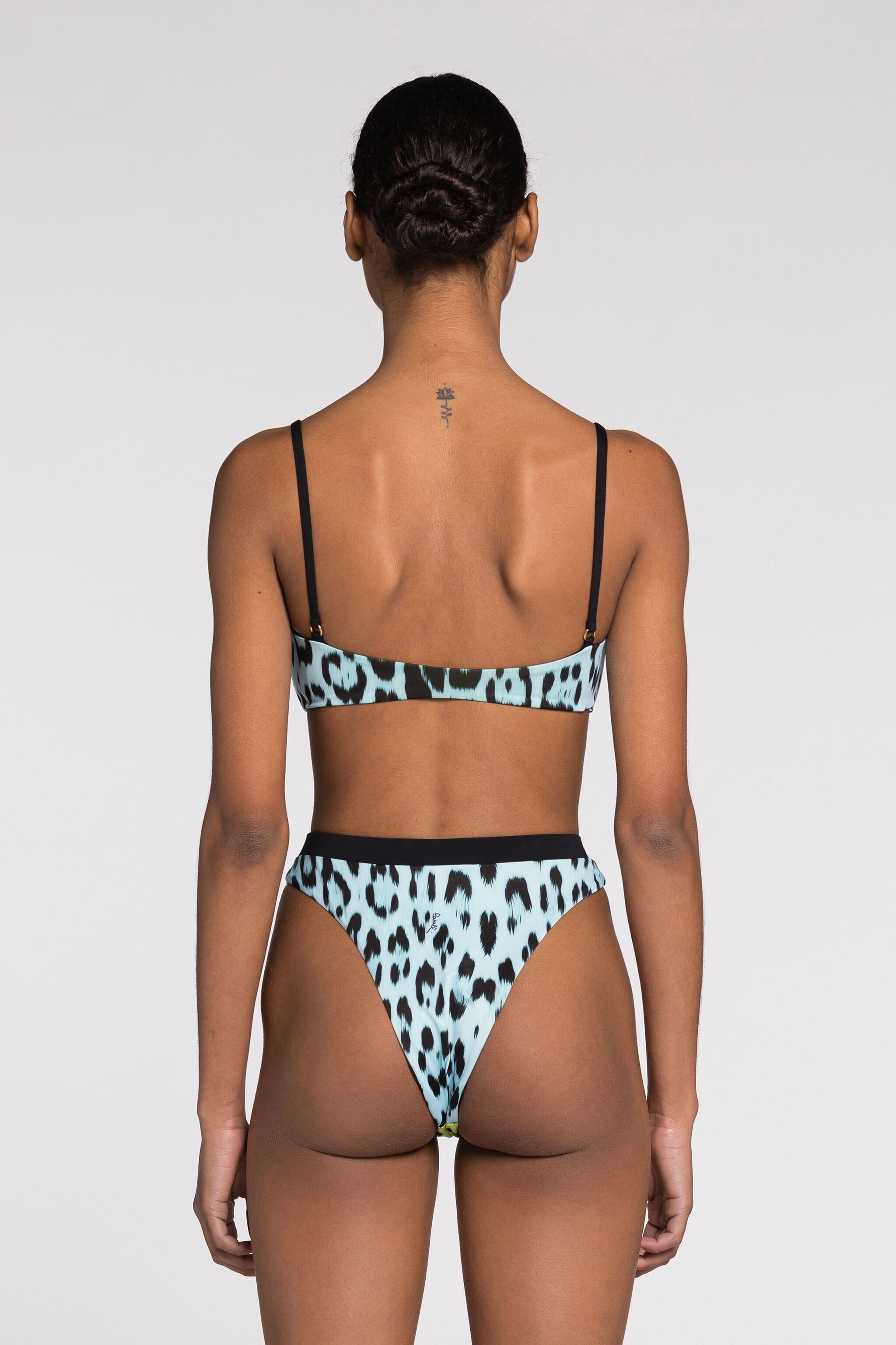 RC Leopard-print bikini top Light green/Light blue QKW00I-LNF53