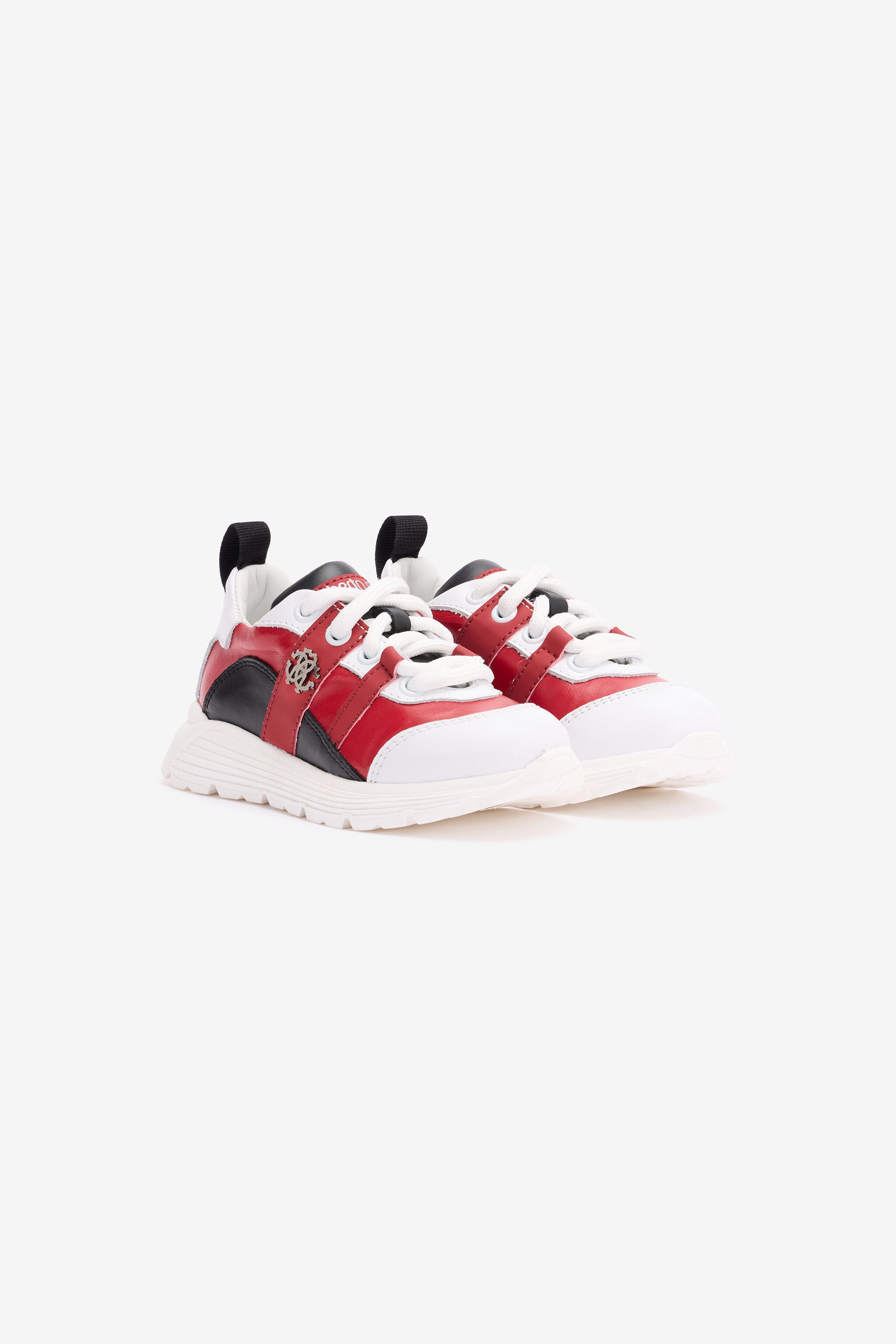 JU Color-Block Sneakers With RC Monogram JU Color-Block Sneakers With RC Monogram RED/WHITE/BLACK 6 TJS02A-PZJ42