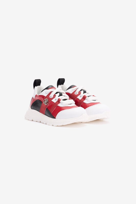 JU Color-Block Sneakers With RC Monogram JU Color-Block Sneakers With RC Monogram RED/WHITE/BLACK 6 TJS02A-PZJ42