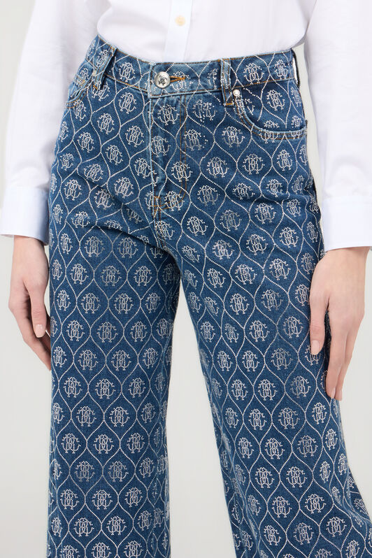 RC Jeans aus Denim mit Allover-Monogramm aus Strass RC Jeans aus Denim mit Allover-Monogramm aus Strass LIGHT BLUE SOJ20K-DY012