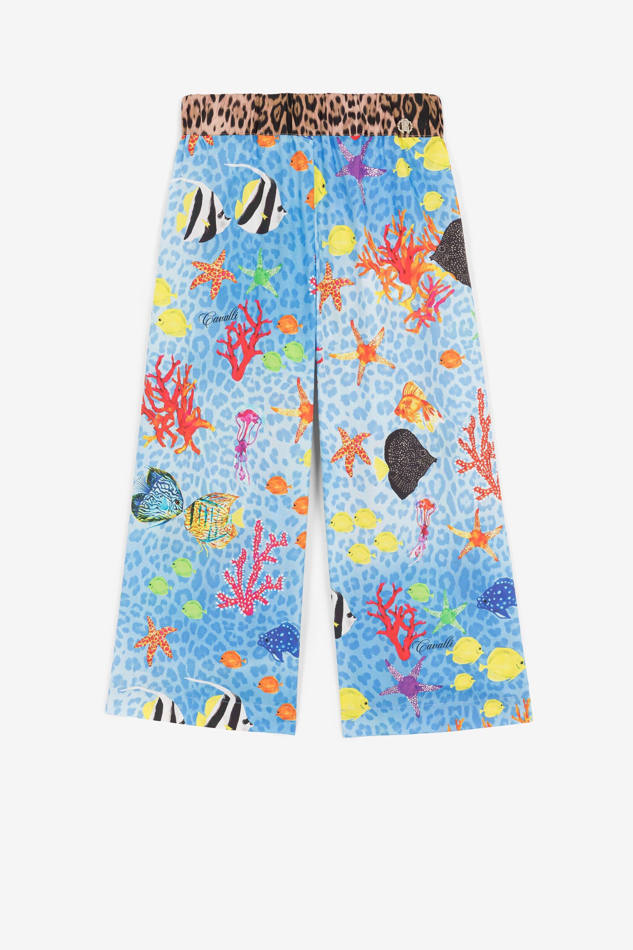 JU All-over sealife-print trousers JU All-over sealife-print trousers Blue QJT264-CIG22