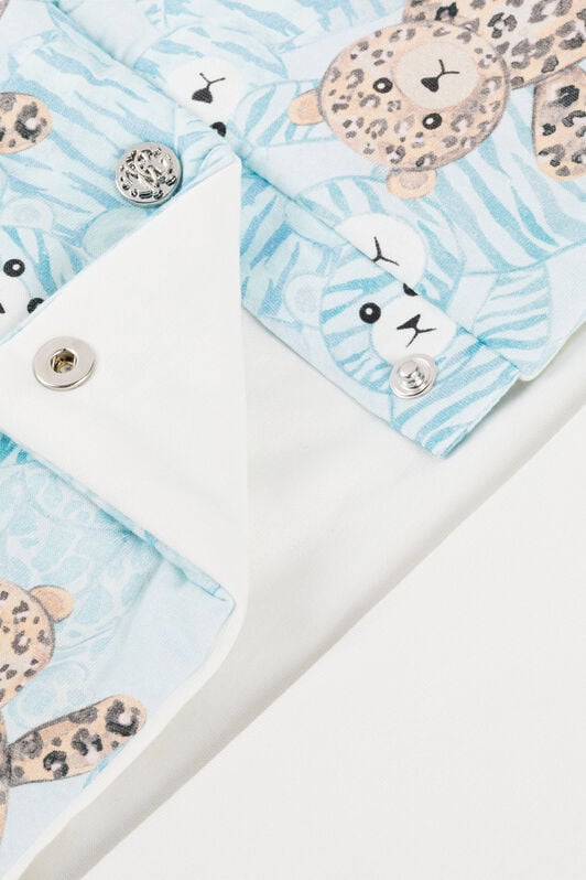 JU Teddy Bear-Print Baby Nest JU Teddy Bear-Print Baby Nest Light blue RJT802-JFG79