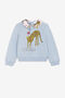 JU Logo And Wildlife-Print Sweatshirt Light blue PJT956-CF050