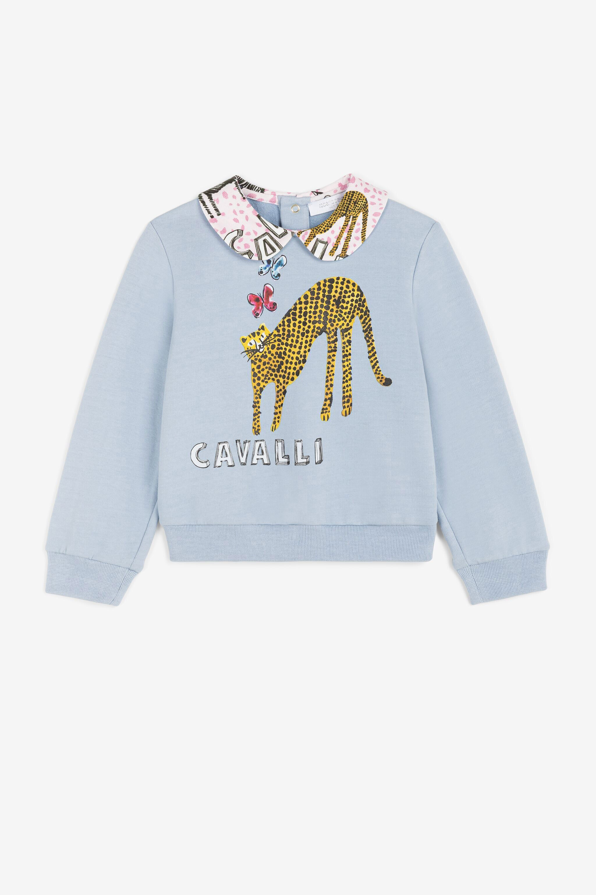 JU Logo And Wildlife-Print Sweatshirt JU Logo And Wildlife-Print Sweatshirt Light blue PJT956-CF050