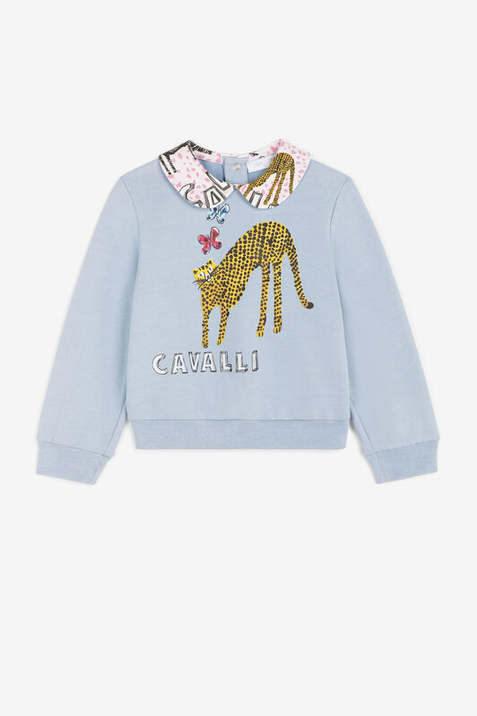 JU Logo And Wildlife-Print Sweatshirt JU Logo And Wildlife-Print Sweatshirt Light blue PJT956-CF050