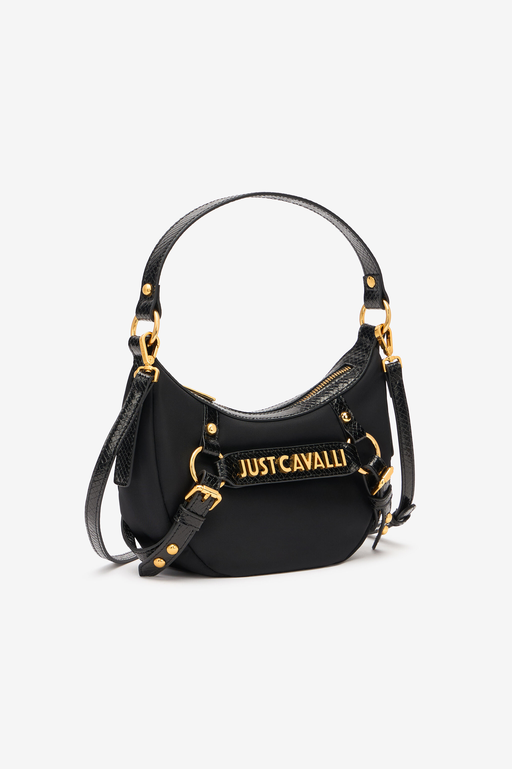 JC Hobo Bag With Straps And Logo JC Hobo Bag With Straps And Logo Black UFB095-UF464