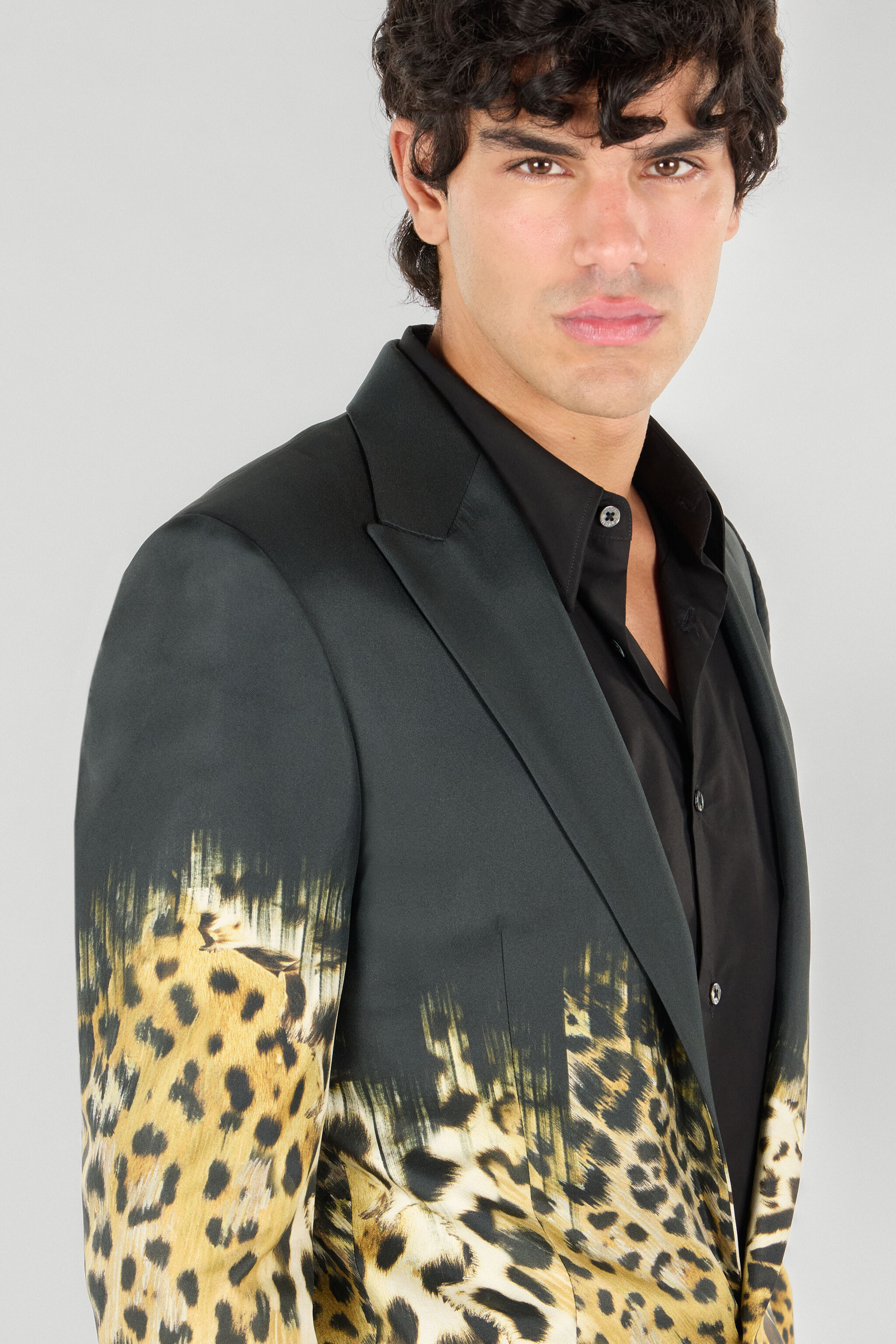 Jaguar Skin print blazer in Light Brown for Men | Roberto Cavalli®