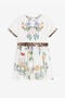 JU Kleid mit Blumen-Print JU Kleid mit Blumen-Print Weiß RJT10G-JD001