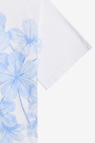 JU Plumago Print Cotton T-Shirt WHITE/BLUE WJT60R-JD001