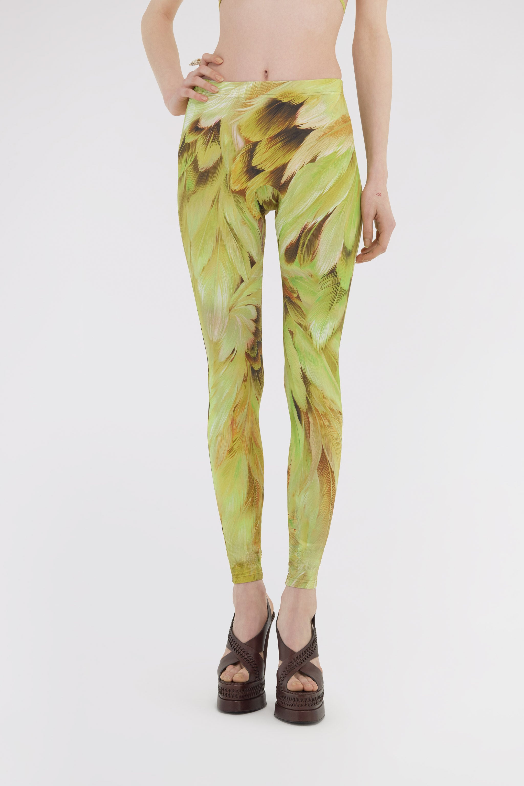 RC Plumage print Leggings RC Plumage print Leggings Light green SWT20A-LNL71
