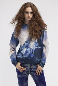 RC Sweatshirt with Denim Wild Leda print Dark blue RWT64C-2OI16