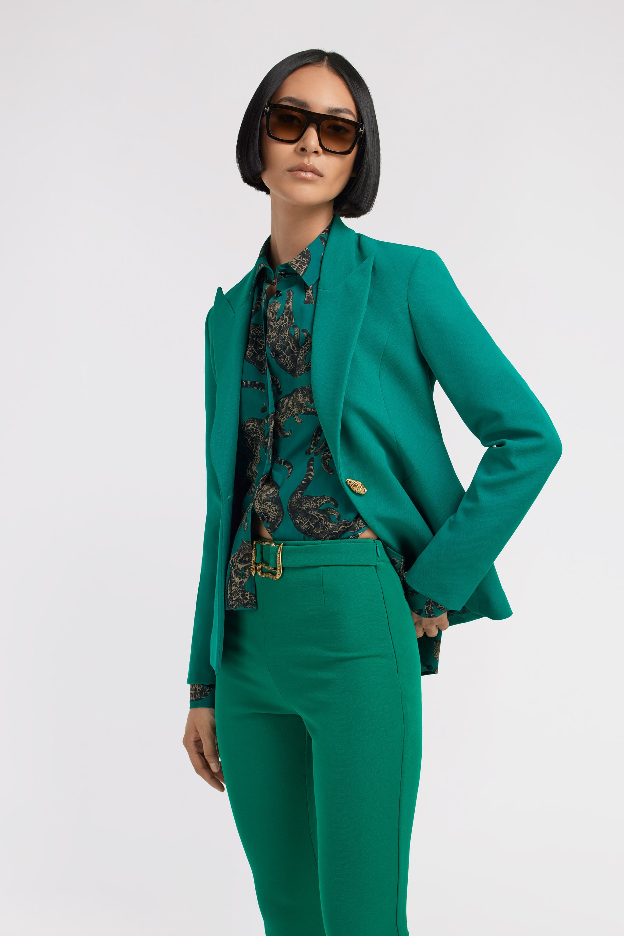 JC Just Cavalli Blazer Green TFT149-TF216