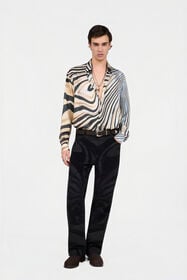 RC Silk Shirt With Zebra Print NATURAL/BLACK XNT712-4QT26