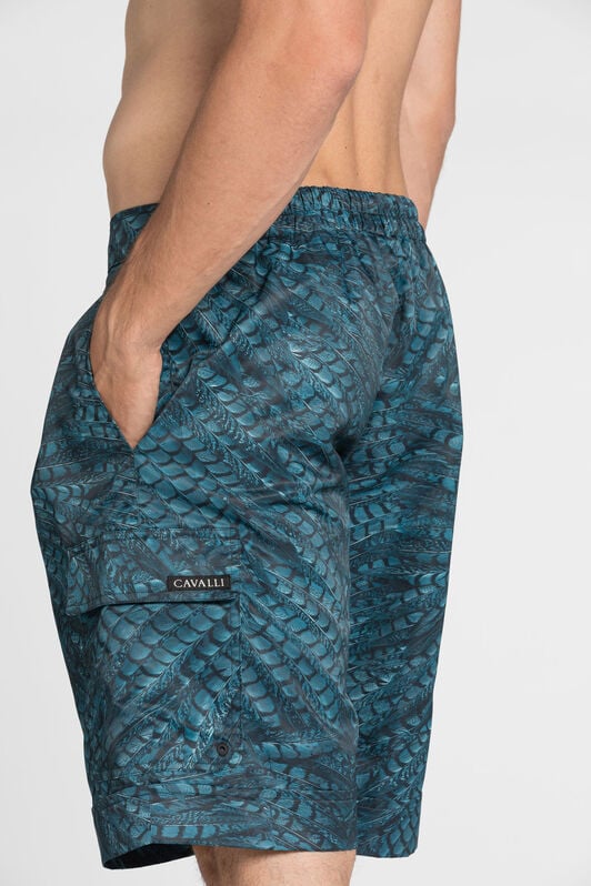 RC Falcon print swim shorts Blue QRH00D-5RF52