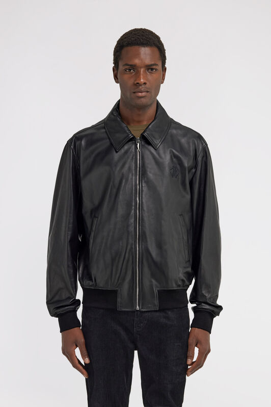 RC Leather Bomber Jacket RC Leather Bomber Jacket Black SRP400-PN504