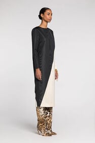 RC Farbblock-Kleid Elfenbein/Schwarz QWT121-RD013