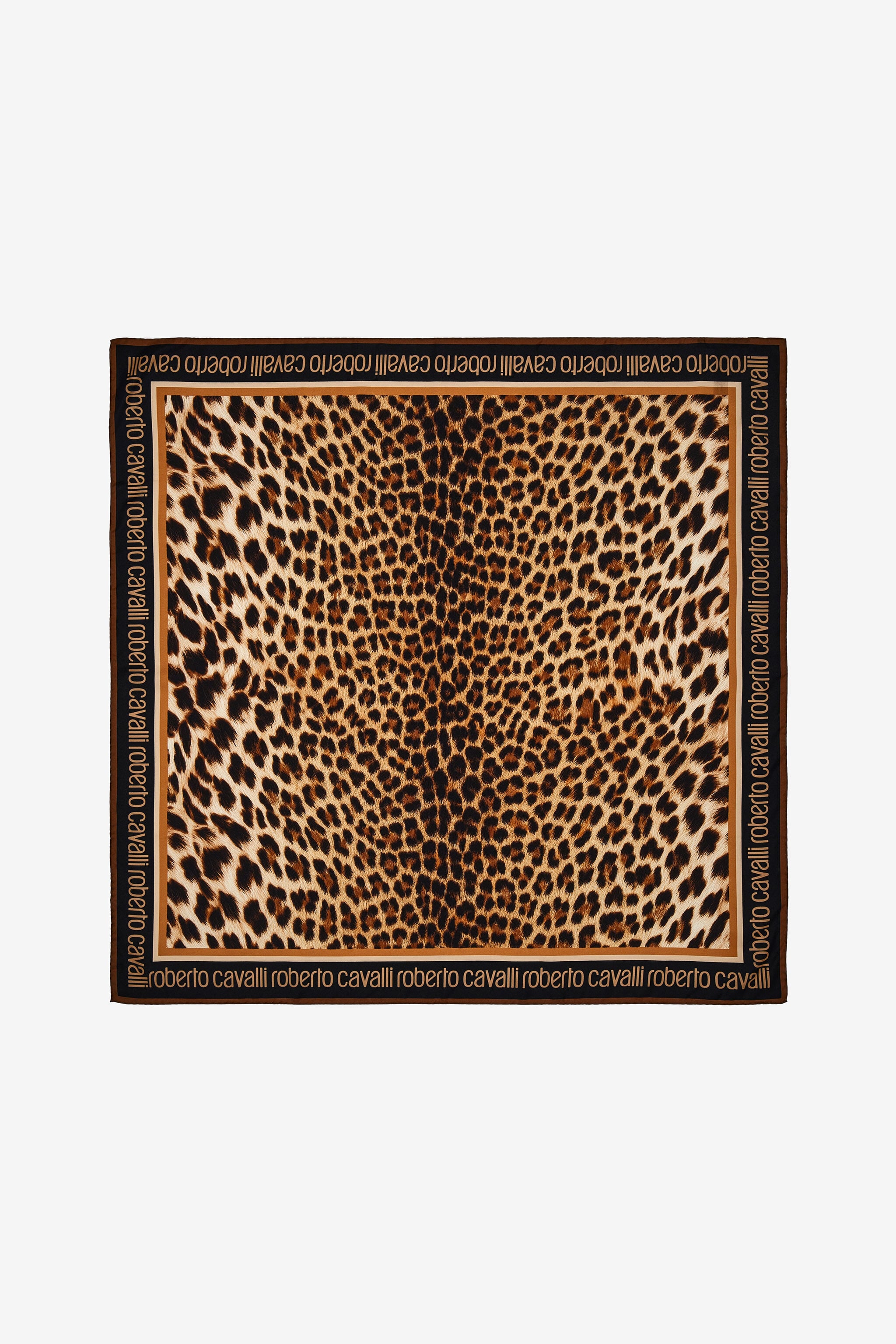 RC Roberto Cavalli foulard with Giaguaro Heritage print RC Roberto Cavalli foulard with Giaguaro Heritage print Light Brown SYI00A-2NL53