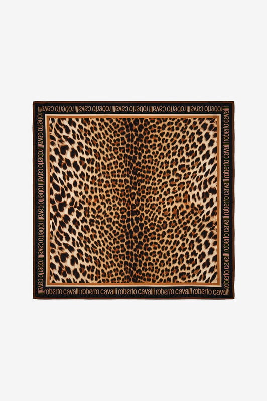 RC Roberto Cavalli foulard with Giaguaro Heritage print RC Roberto Cavalli foulard with Giaguaro Heritage print Light Brown SYI00A-2NL53