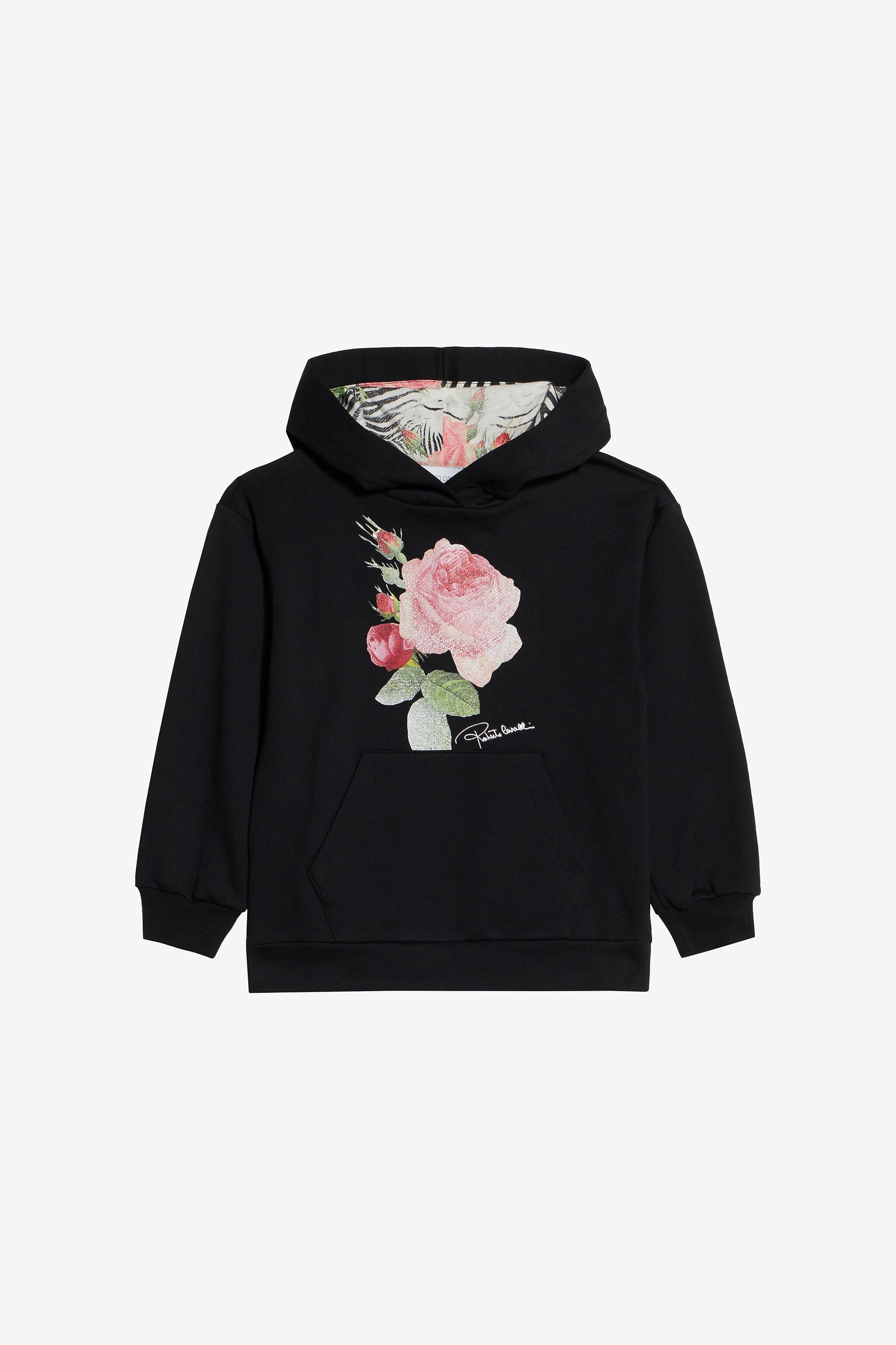 JU Sudadera De Algodón Con Rosas JU Sudadera De Algodón Con Rosas BLACK UJT69B-CF050