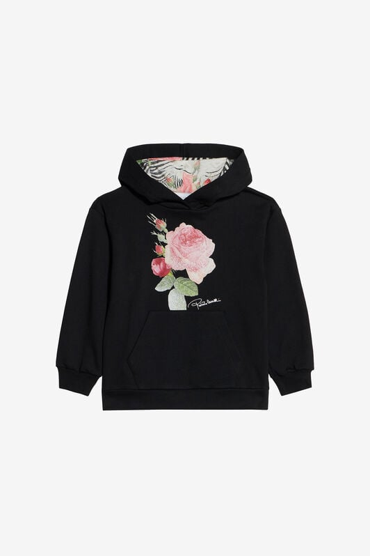 JU Sudadera De Algodón Con Rosas JU Sudadera De Algodón Con Rosas BLACK UJT69B-CF050